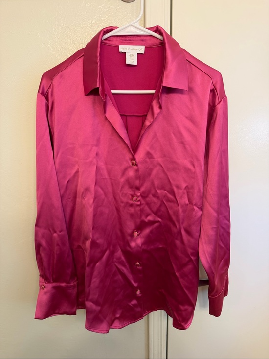 House of Harlow 1960 Tops - House of Harlow 1960 Hot Pink Satin Button Down Collared Top Size Medium